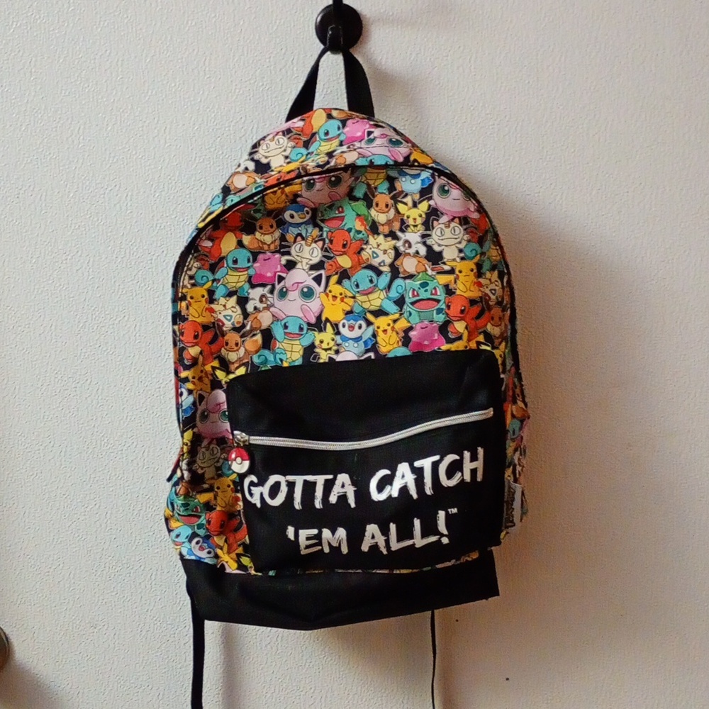 Pokemon Multicolor Kids Backpack with Cartoon Print